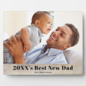 Rustic Best New Dad Single Photo Fotoplaat (Voorkant)