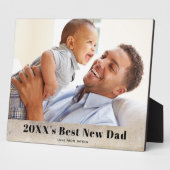 Rustic Best New Dad Single Photo Fotoplaat (Zijkant)