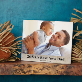 Rustic Best New Dad Single Photo Fotoplaat