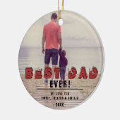 Rustic Best Pap Ever Modern Typografie Volledige f Keramisch Ornament (Links)
