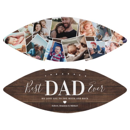 Rustic Best Pap Ever Photo Collage Football (Panelen)