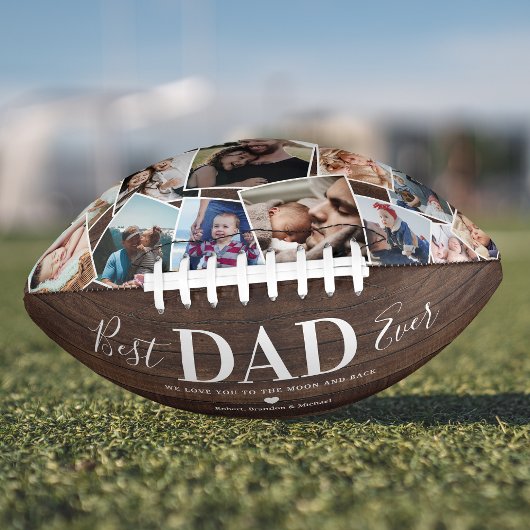 Rustic Best Pap Ever Photo Collage Football