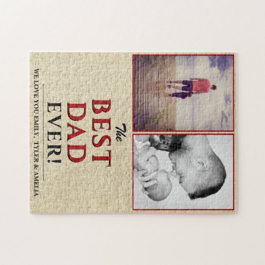Rustic Best Pap Ever Typography Vader Day Photo Legpuzzel (Horizontaal)