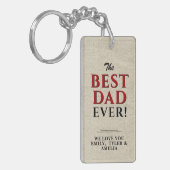 Rustic Best Pap Ever Typography Vader Day Sleutelhanger (Voorkant Links)