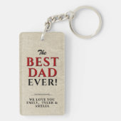 Rustic Best Pap Ever Typography Vader Day Sleutelhanger (achterkant)