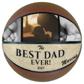 Rustic Best Pap Ever Vader Day Keepslag 3 Foto Basketbal (Voorkant)