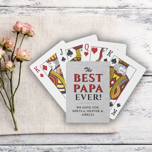Rustic Best Papa Ever Father Day Keepslag Pokerkaarten