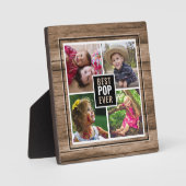 Rustic Best Pop op opa 4 Foto collage Fotoplaat (Voorkant)