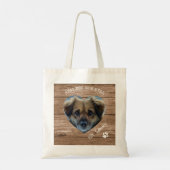 Rustic Beste Hond Moeder Ooit Huisdier Foto & Poot Tote Bag (Achterkant)