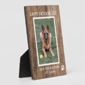 Rustic Beste Hond Papa Ooit Foto Vaderdag Fotoplaat (Zijkant)