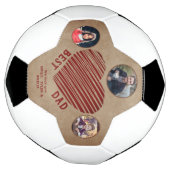 Rustic Beste Papa Hart Vaderdag 3 Foto's Voetbal (Gedraaid)