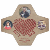 Rustic Beste Papa Hart Vaderdag 3 Foto's Voetbal (Enkel)