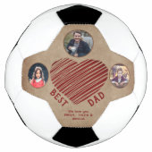 Rustic Beste Papa Hart Vaderdag 3 Foto's Voetbal (Voorkant)