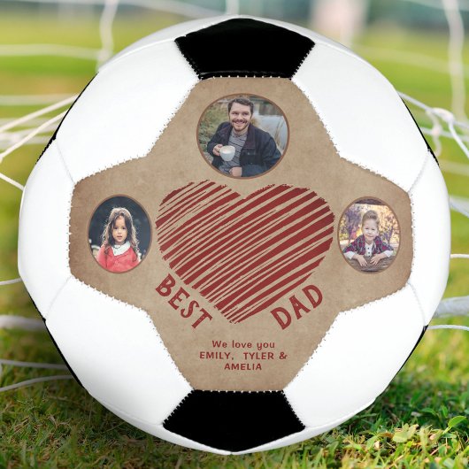 Rustic Beste Papa Hart Vaderdag 3 Foto's Voetbal