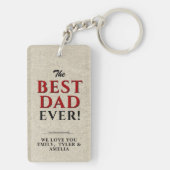 Rustic Beste Papa Ooit Typografie Vaderdag Sleutelhanger (achterkant)