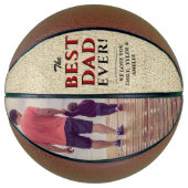 Rustic Beste Papa Ooit Vaderdag Foto Basketbal (Voorkant)