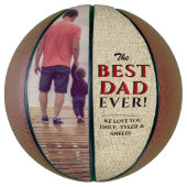 Rustic Beste Papa Ooit Vaderdag Foto Basketbal (Verticaal)