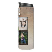 Rustic Beste Papa Vaderdag 6 Foto  Thermosbeker (Geroteerd rechts)