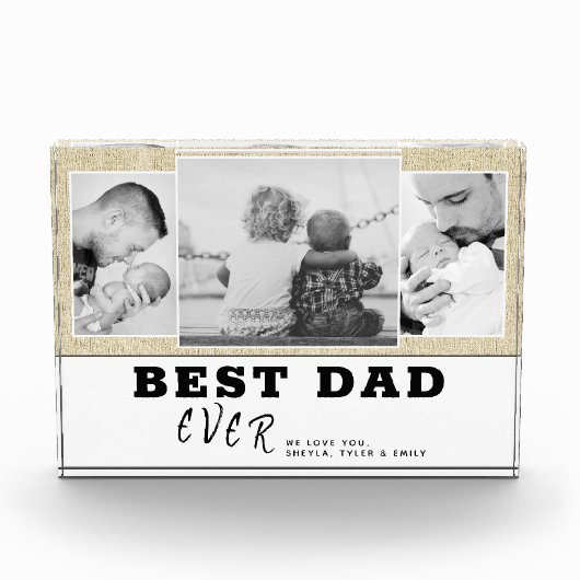 Rustic Beste vader familie 3 Fotoblokken (Voorkant)