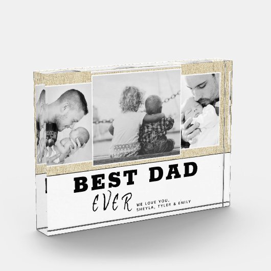 Rustic Beste vader familie 3 Fotoblokken (Links)