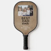 Rustic Beste vader ooit kinderen Foto Keepslag Pickleball Paddle (Voorkant)