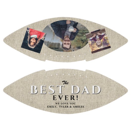 Rustic Beste vader ooit vader 3 Foto Collage American Football (Panelen)