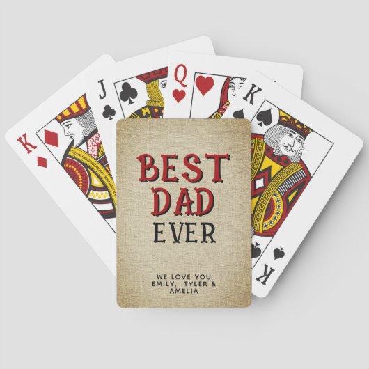 Rustic Beste vader ooit vader Keepslag Pokerkaarten (Achterkant)