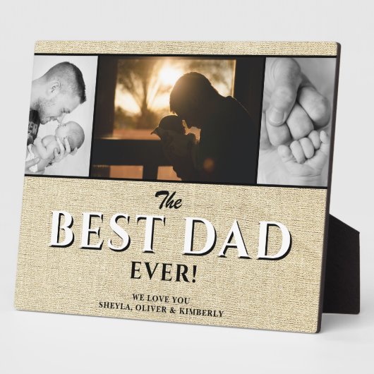 Rustic Beste vader op dag 3 Foto Collage Fotoplaat (Zijkant)