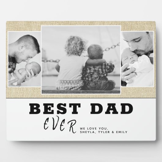 Rustic Beste vader op dag 3 Foto Collage Fotoplaat (Voorkant)
