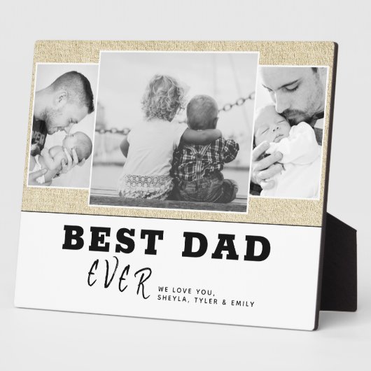 Rustic Beste vader op dag 3 Foto Collage Fotoplaat (Zijkant)