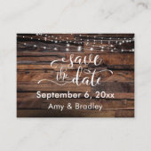 Rustic Bewaar de datum + Details Behuizing Kaarten Visitekaartje (Voorkant)