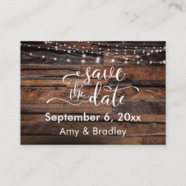 Rustic Bewaar de datum + Details Behuizing Kaarten Visitekaartje