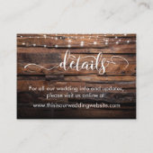 Rustic Bewaar de datum + Details Behuizing Kaarten Visitekaartje (Achterkant)