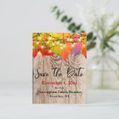 Rustic bewaart de najaarsherfst van de gezinsheren aankondigingskaart (Staand voorkant)