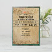 Rustic Bicycle Wedding Invitations Kaart (Staand voorkant)