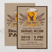 Rustic Bier Bar Gerst Herten / Jonggezellen Afsche Kaart (Voorkant / Achterkant)