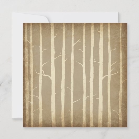 Rustic Birch Aspen Trees Fall Wedding Invitations Kaart (Achterkant)