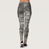 Rustic Birch Bark Distressed Cracked Pattern Leggings (Achterkant)