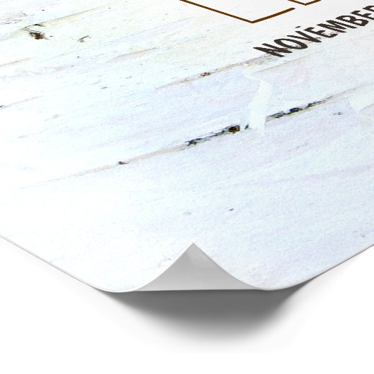 Rustic Birch Bark Heart Wedding Welcome Sign Poster (Hoek)