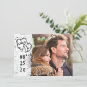 Rustic Birch Bark Photo Save the Date Cards (Staand voorkant)