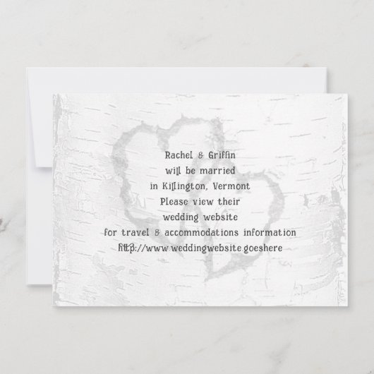 Rustic Birch Bark Photo Save the Date Cards (Achterkant)