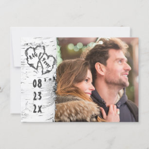 Rustic Birch Bark Photo Save the Date Cards
