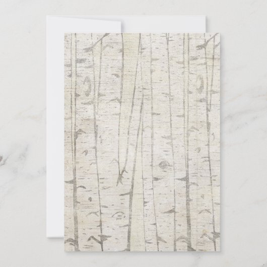 Rustic Birch Bark Typography Engagement Party Kaart (Achterkant)