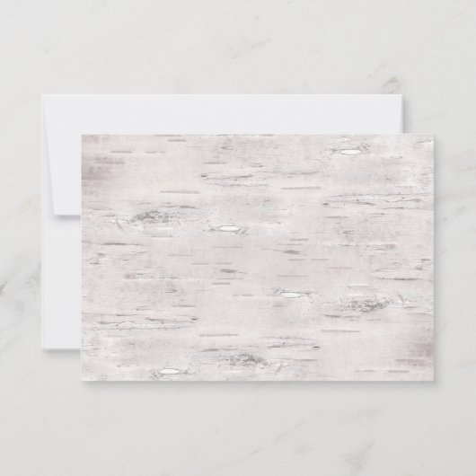 Rustic Birch Bark Wedding RSVP Kaartje (Achterkant)