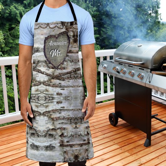 Rustic Birch Bark Wood Carved Heart Tree Mr. Schor Schort