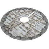 Rustic Birch Bark Wood look Kerstboom Rok (Gekanteld)