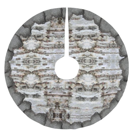 Rustic Birch Bark Wood look Kerstboom Rok (Voorkant)