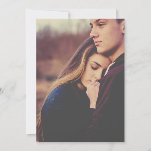 Rustic Birch Herfst Leaf Fototypografie Party Kaart (Achterkant)