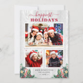 Rustic Birch Mistletoe Happiest Feestdagen 3 Foto Feestdagenkaart (Voorkant)