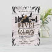 Rustic Birch Outdoor Wilderness Birthday Party Kaart (Staand voorkant)